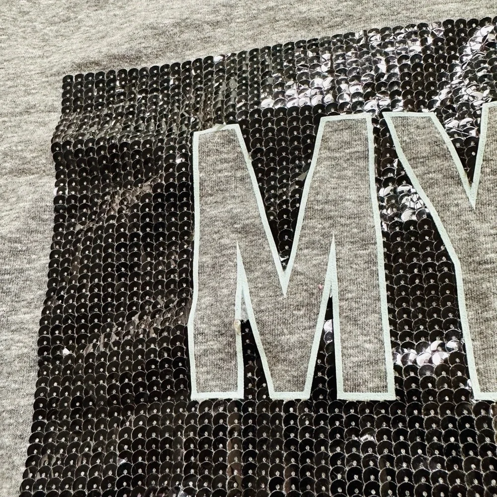 Girls cute athletic gray top w/ sequins! Size 10